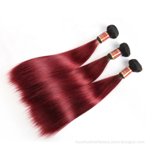 Cheap Stock Clearance Sale Two Tone Ombre Colored 10-32 Inch Premium Human Hair 1B 99J Straight Bundles